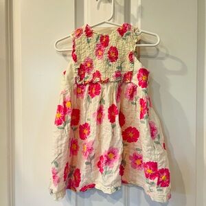 EUC Zara Girls Cotton Floral Smocked Sundress Size 2 - 3 Years 2T 3T